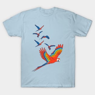 Scarlet Macaw in Flight T-Shirt